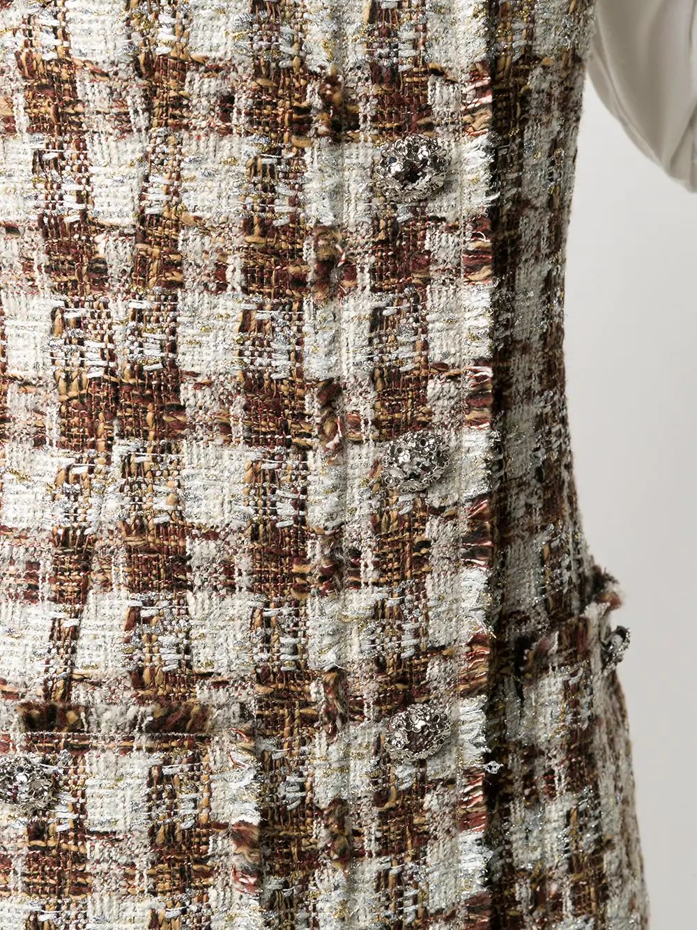 checked tweed shift dress - 5