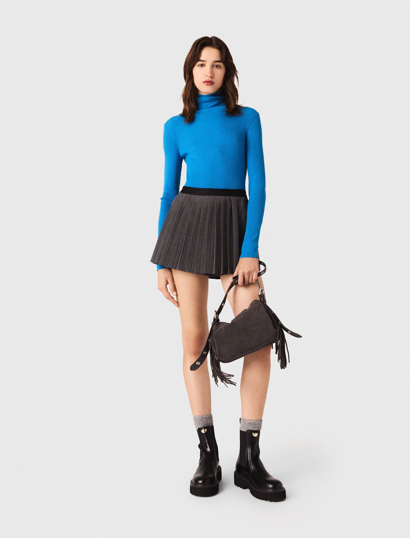 maje Second-skin sweater with a high neck outlook