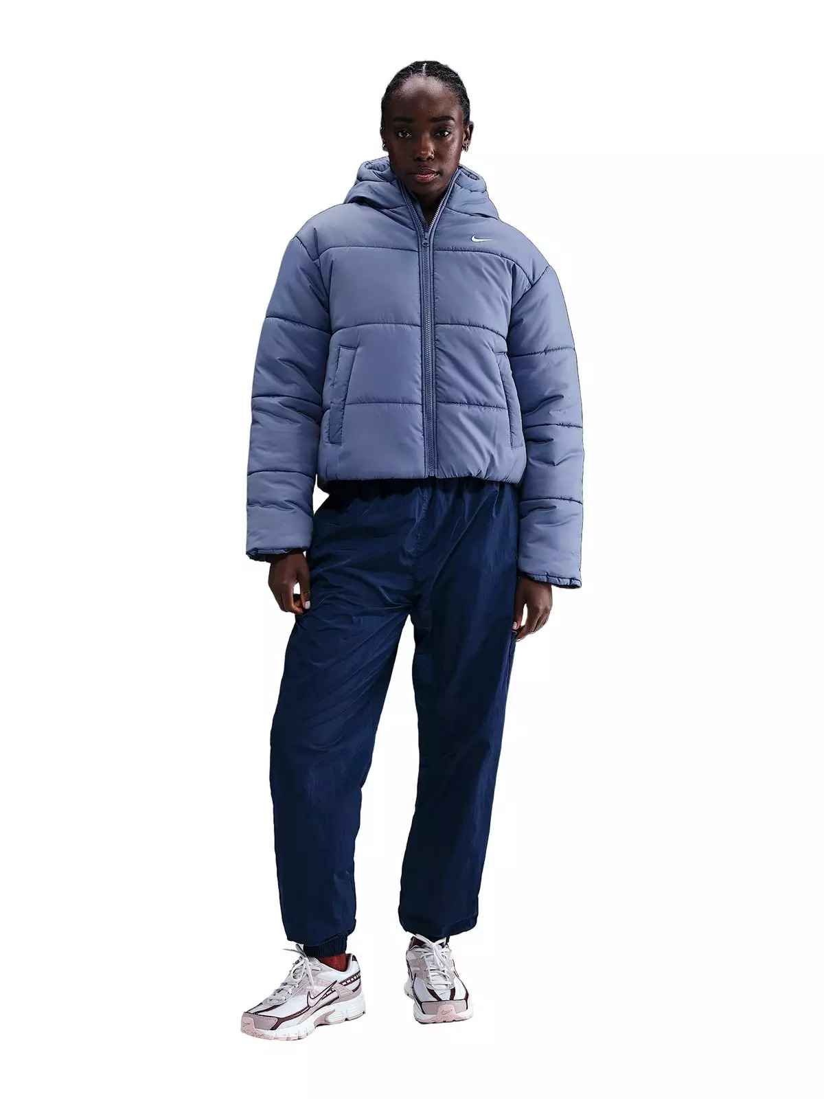Women's Sportswear Classic Puffer Therma-FIT Loose Hooded Jacket -Indigo - 4