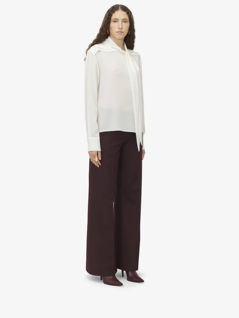 Scarf Detail Georgette Shirt - 4