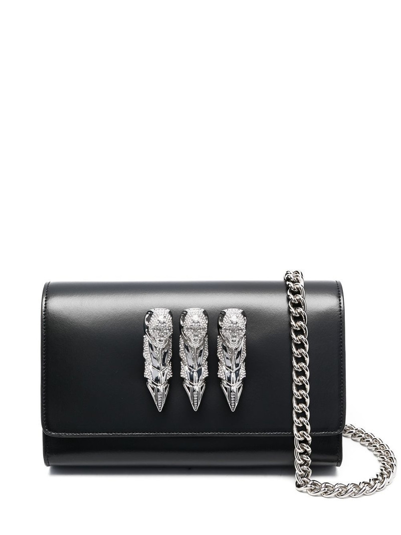 skull-ring leather shoulder bag 1