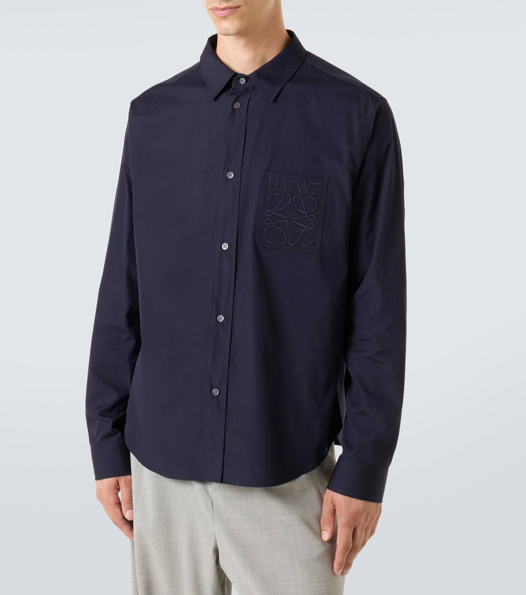 Logo cotton poplin shirt - 3