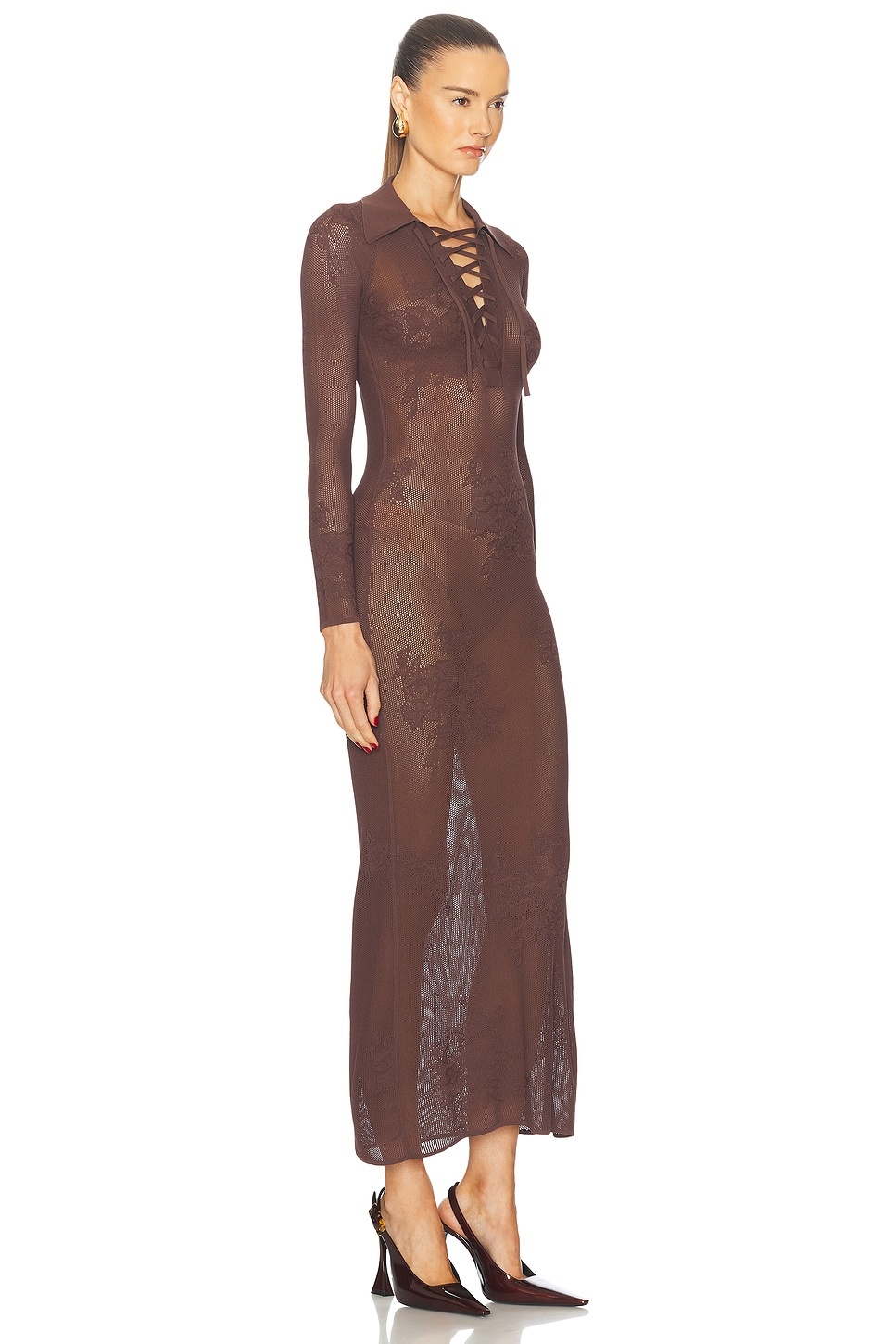 Lace Pointelle Maxi Dress - 2