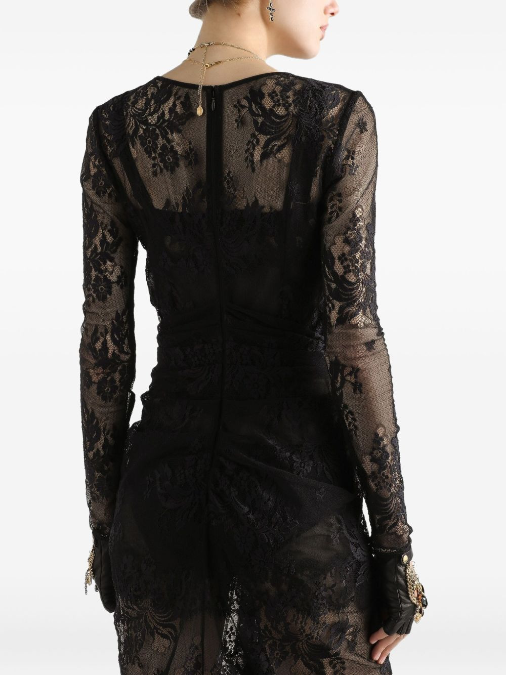 lace long-sleeve dress - 4