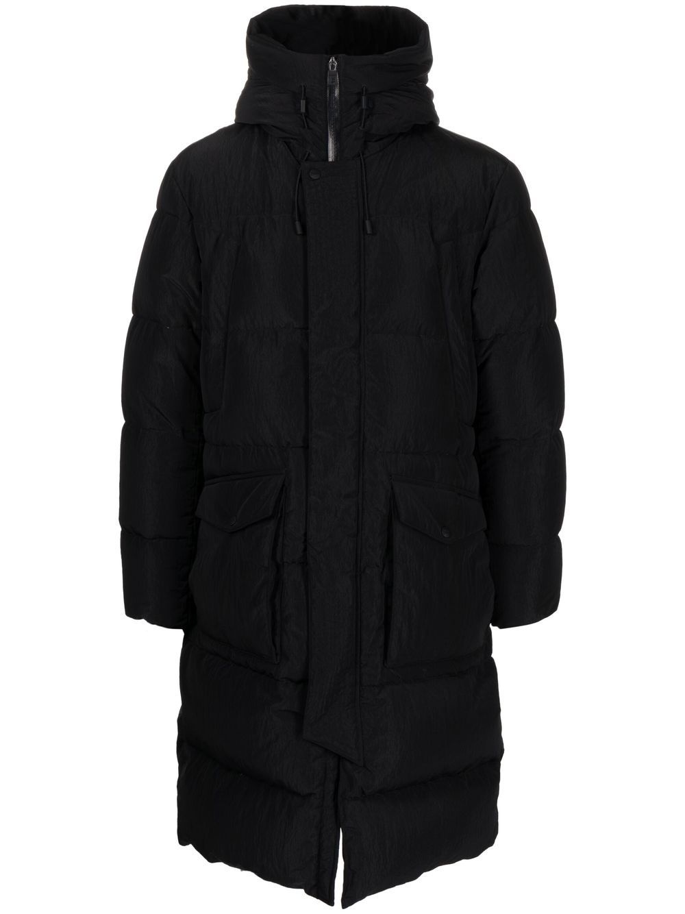 panelled down mid coat - 1