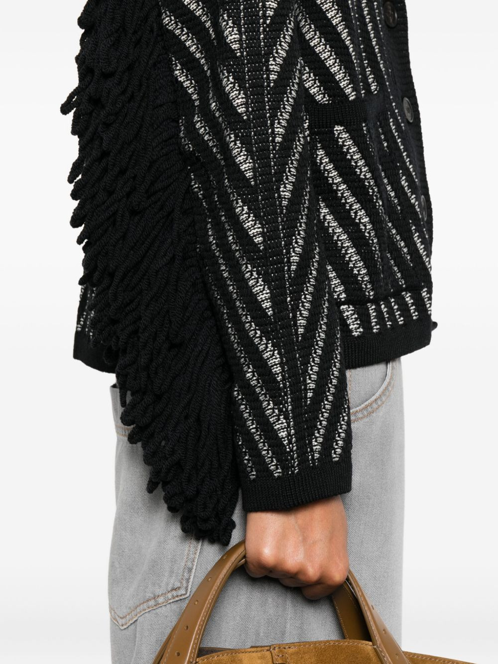striped wool cardigan - 5