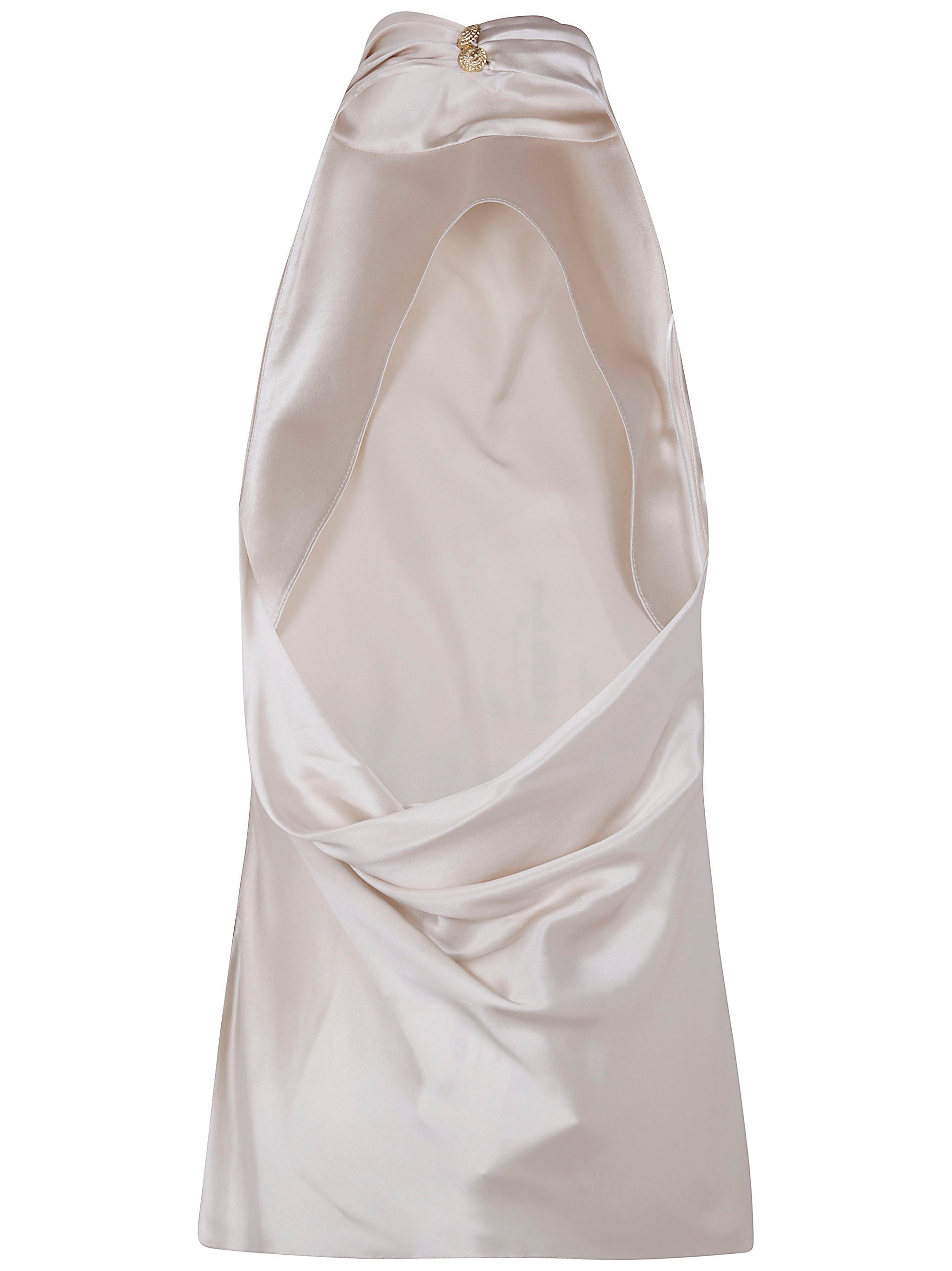 Balmain Women Halterneck Crepe Satin Top - 2