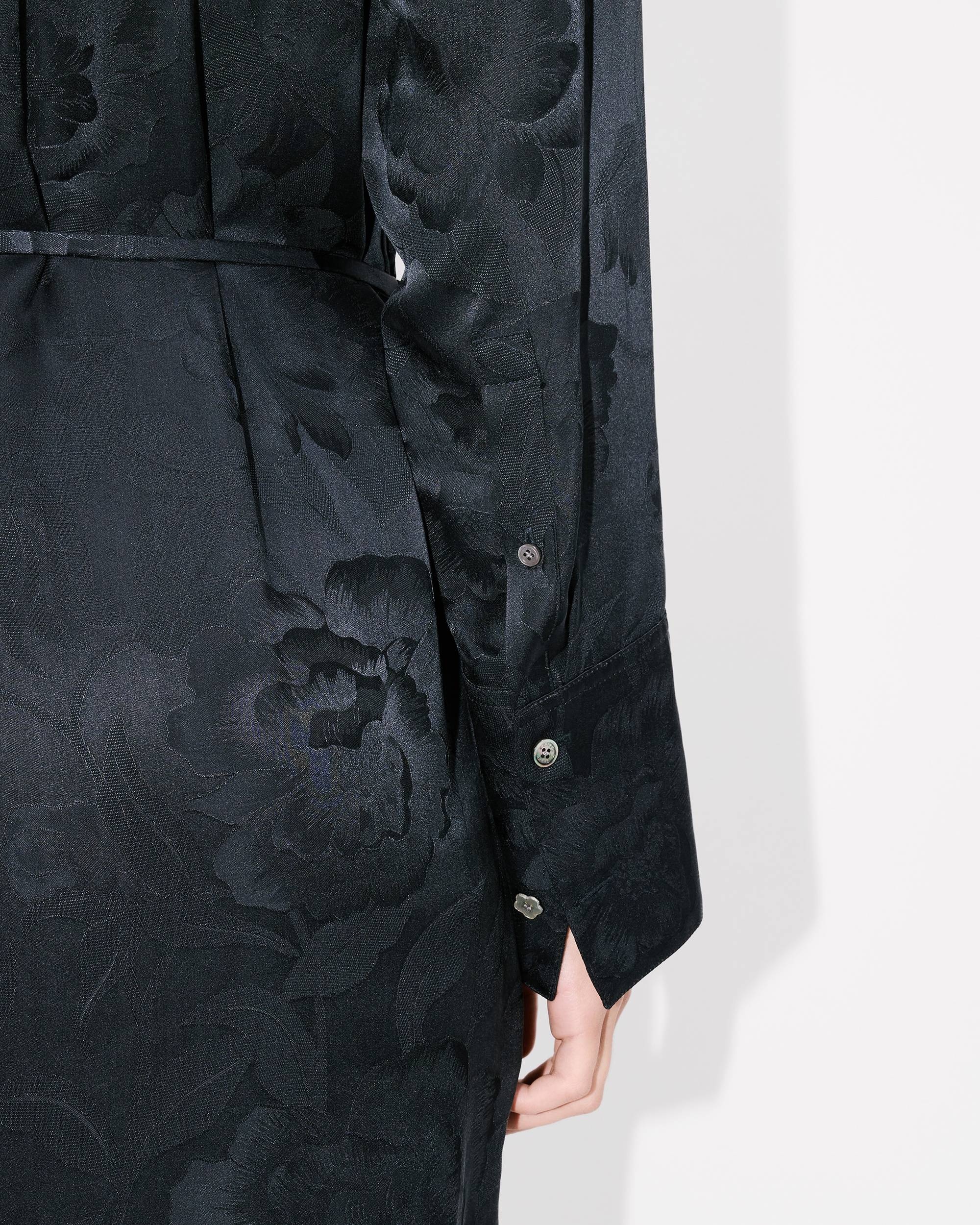'KENZO Peonies' midi shirt dress in silk viscose - 6