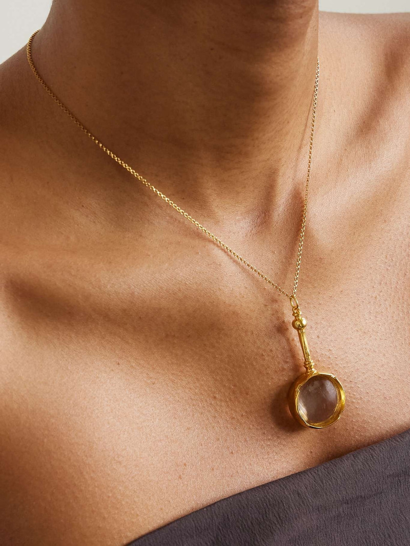 ALIGHIERI The Poet's Lens recycled gold-plated necklace Gold outlook