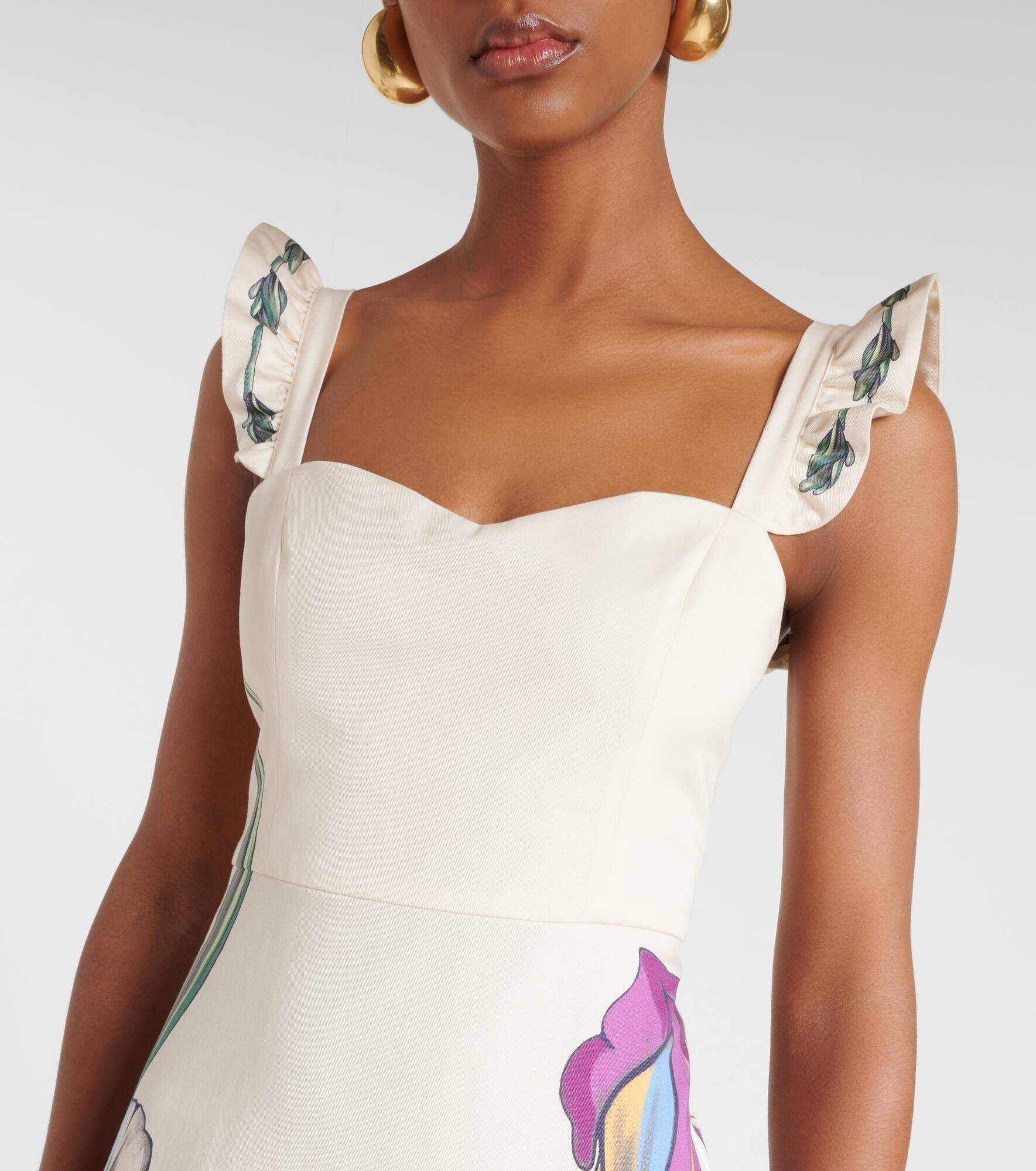 Gingerbread floral cotton-blend midi dress - 4