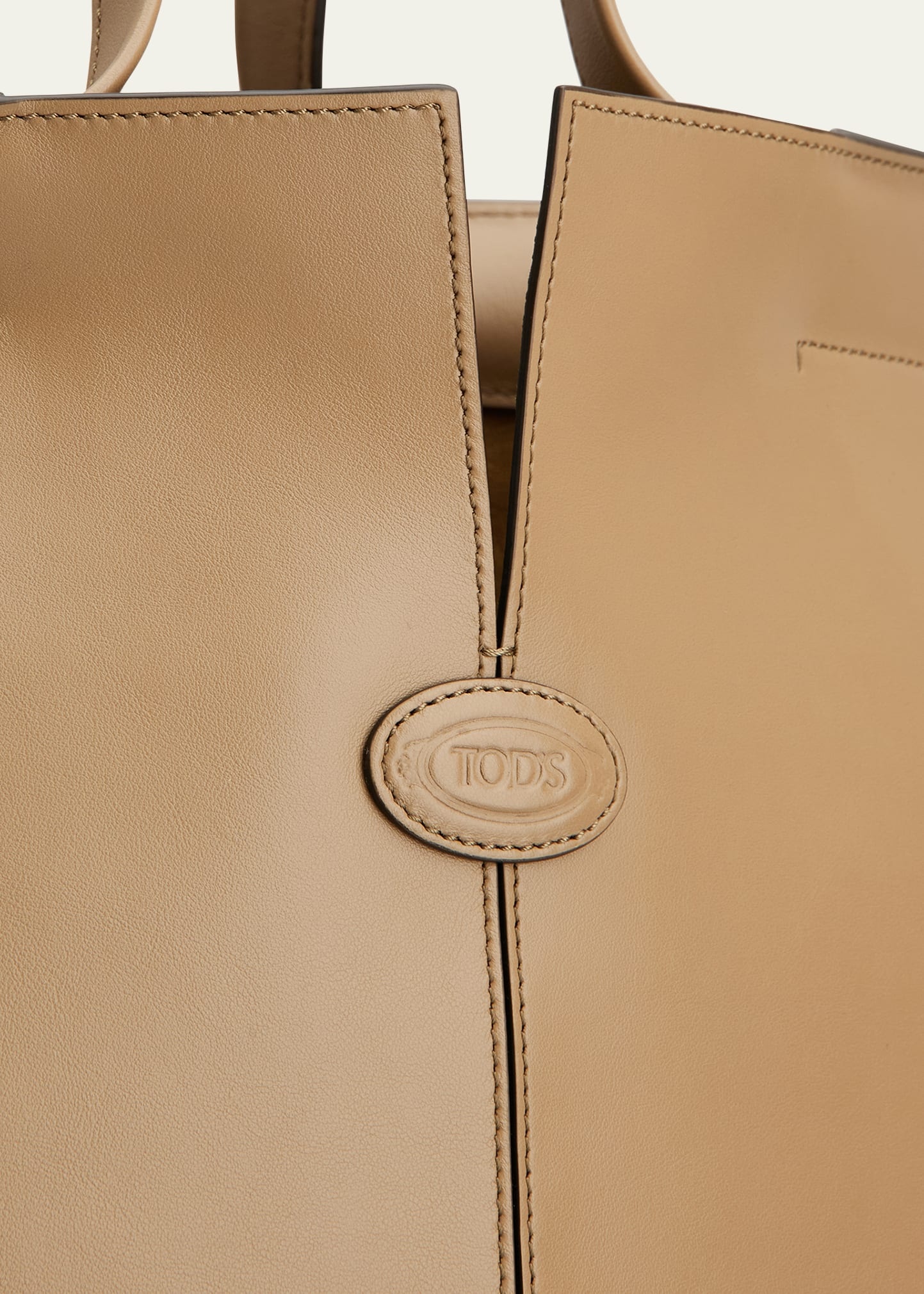 Small North-South Leather Tote Bag - 3