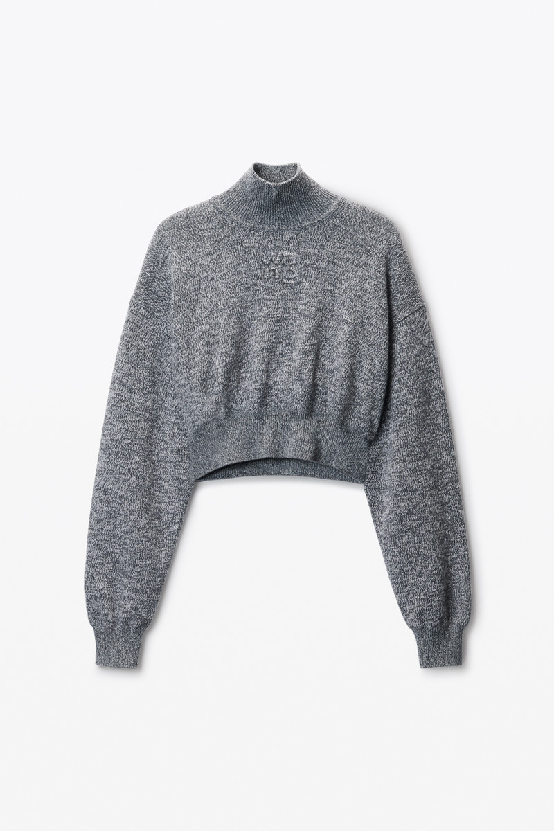 logo-embossed cropped sweater 1