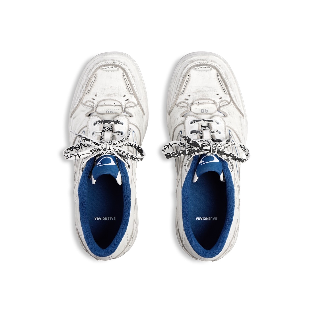 Men's Hamptons Worn-out Sneaker in White/dark Blue/grey - 6