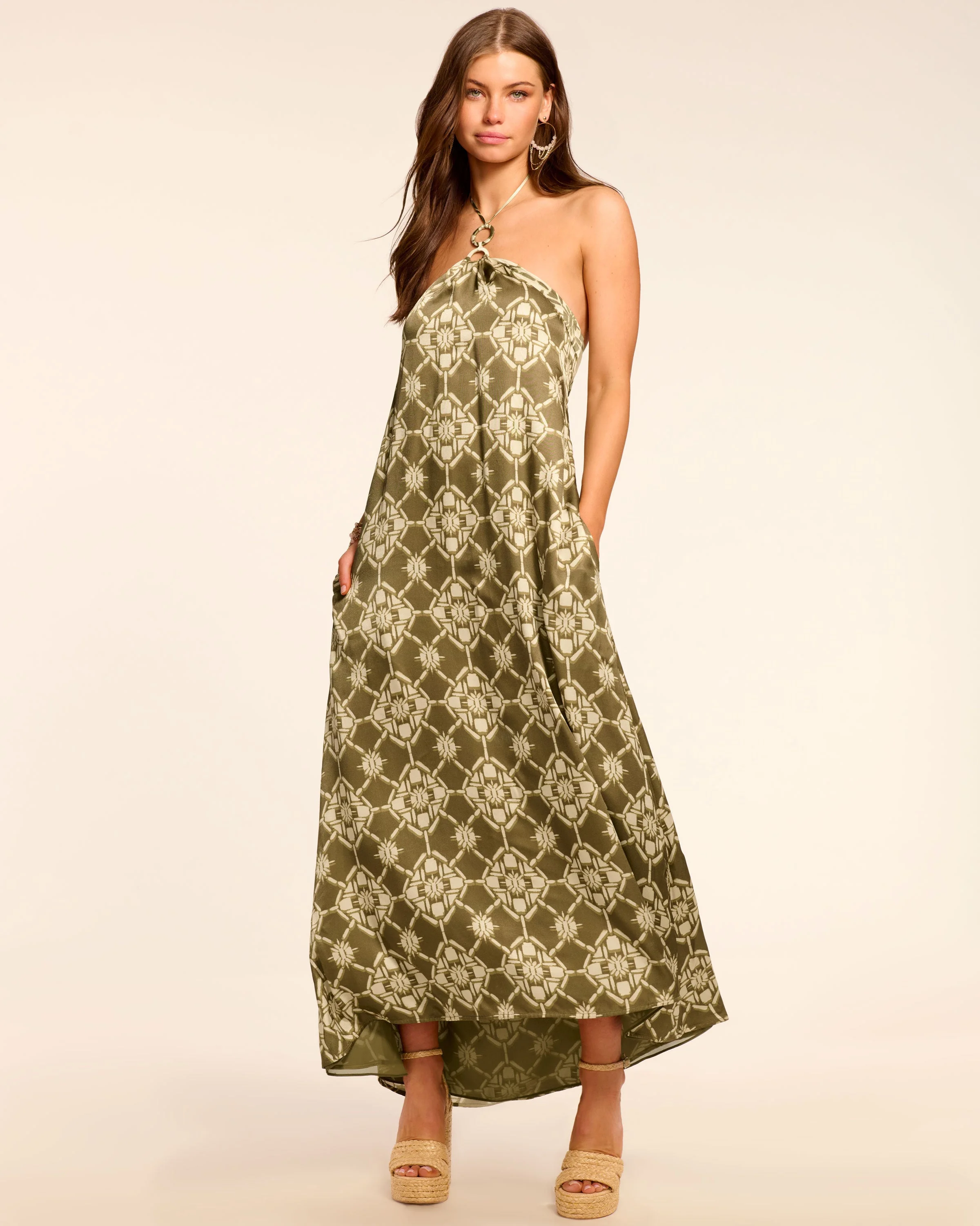 Lidia Backless Halter Maxi Dress - 1