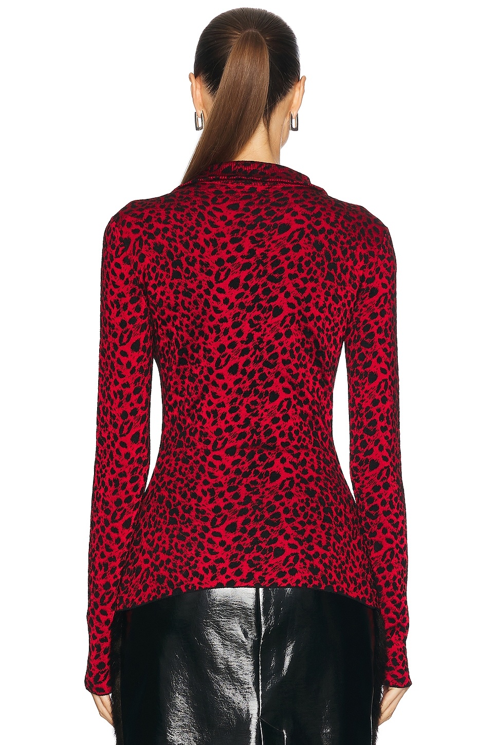 Leopard Textured Long Sleeve Top - 3