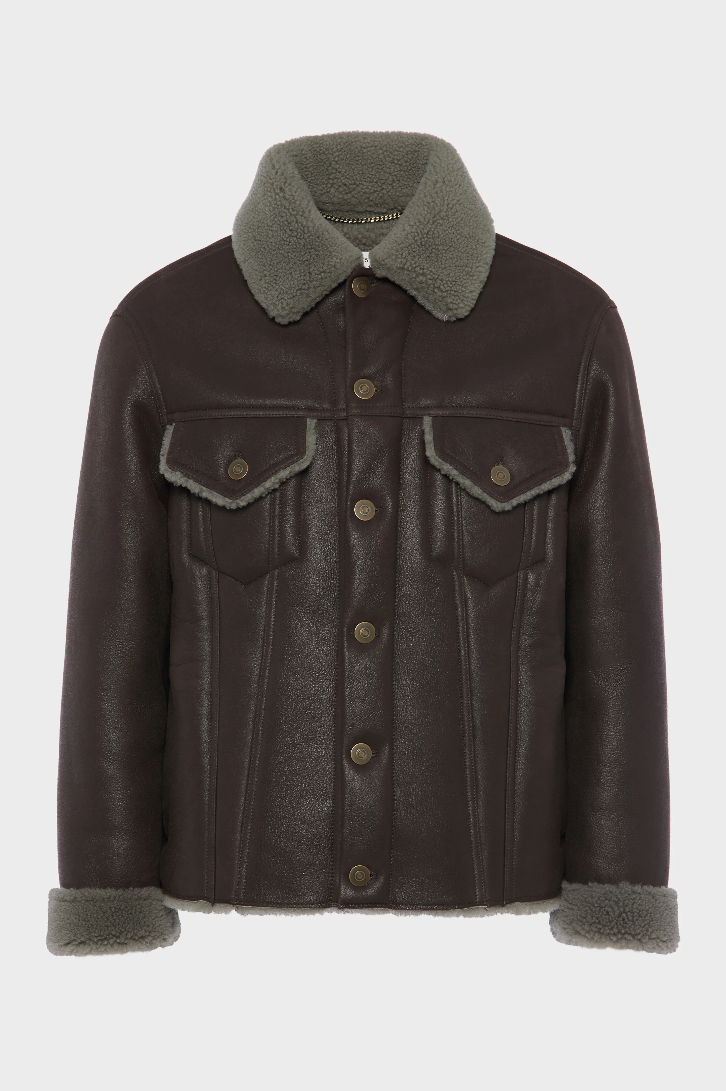 Waxed shearling jacket - 1