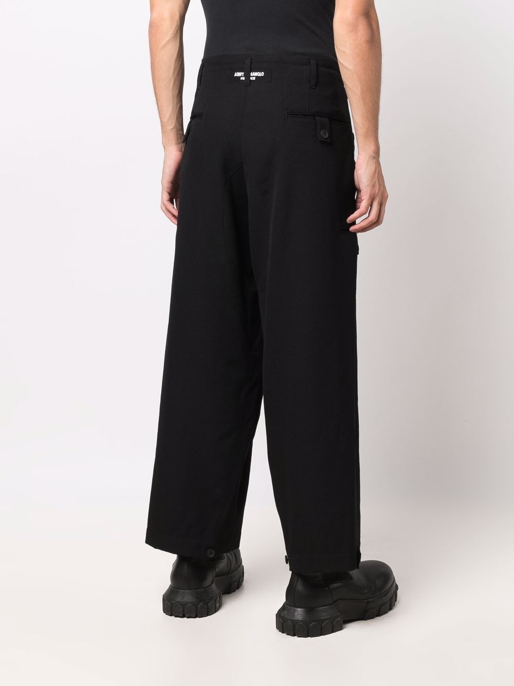 high-waisted dropped crotch trousers - 4