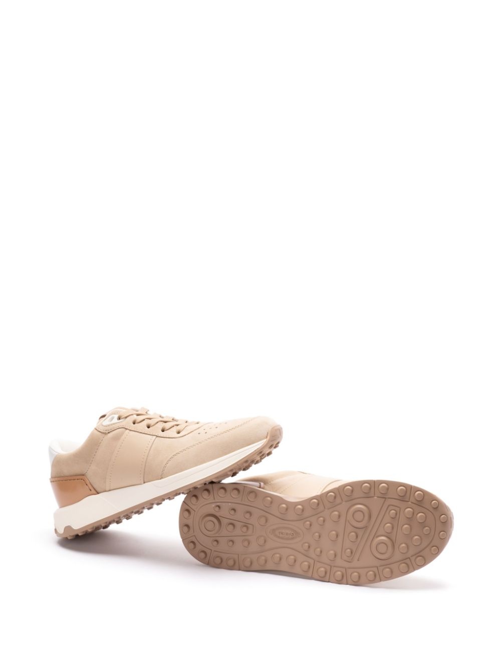 leather-trim suede sneakers - 5
