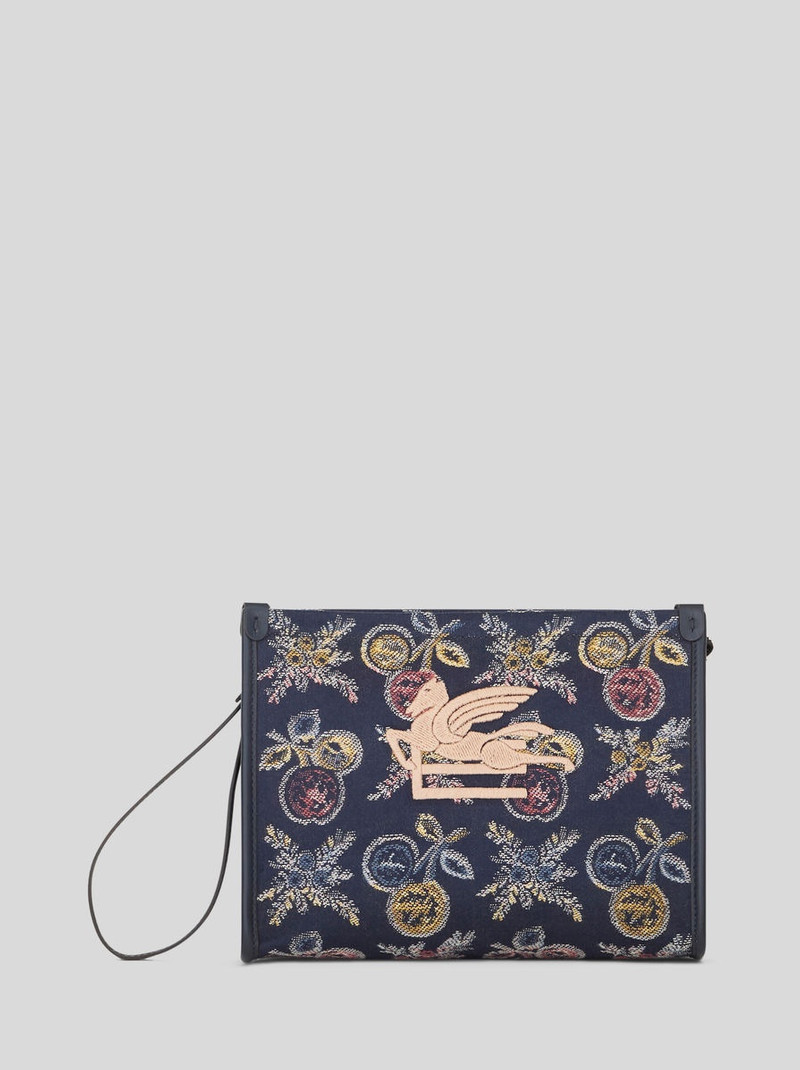 MEDIUM JACQUARD POUCH WITH MULTI-COLOURED APPLES 1