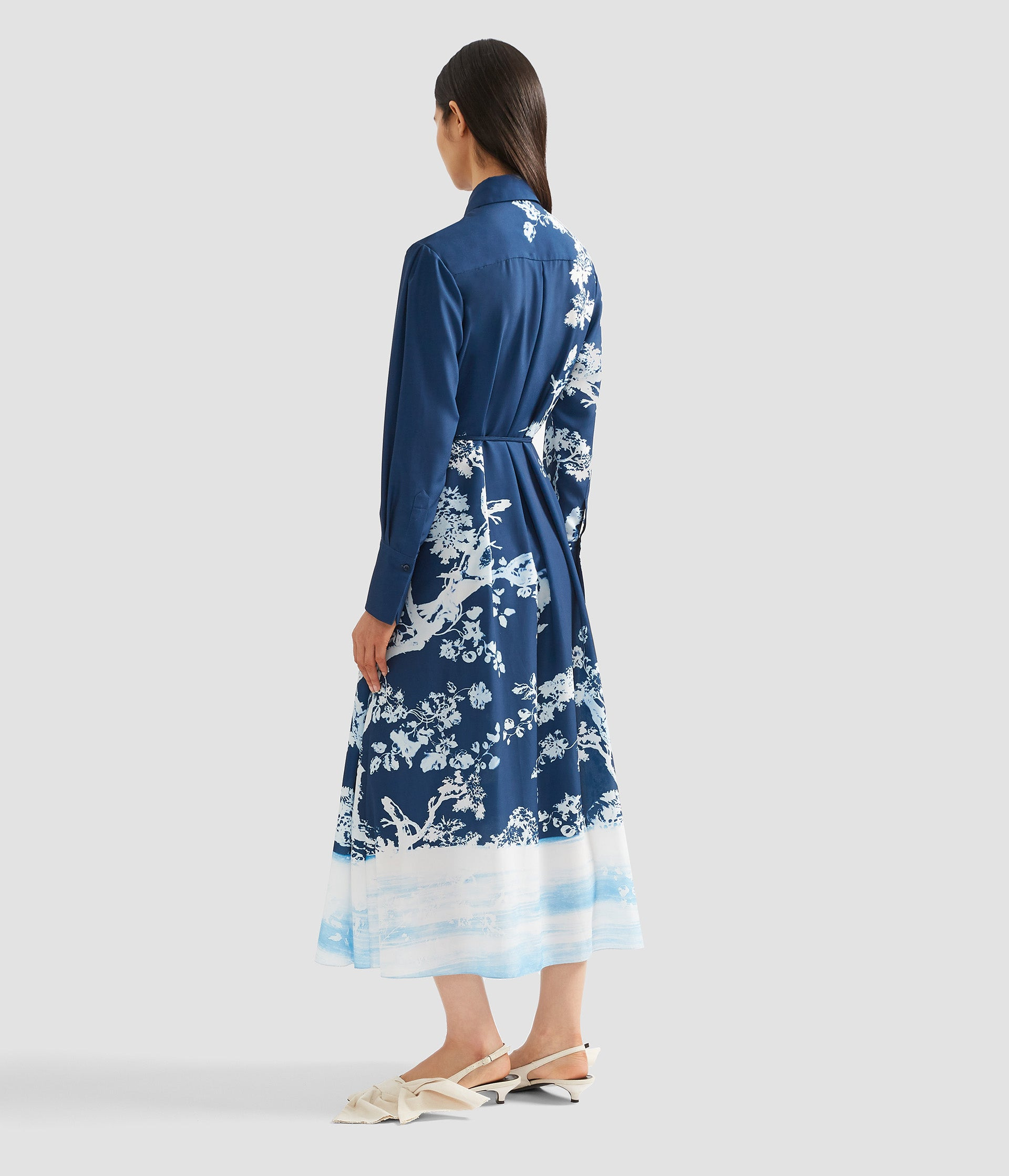 LONG SLEEVE MIDI SHIRT DRESS - 3