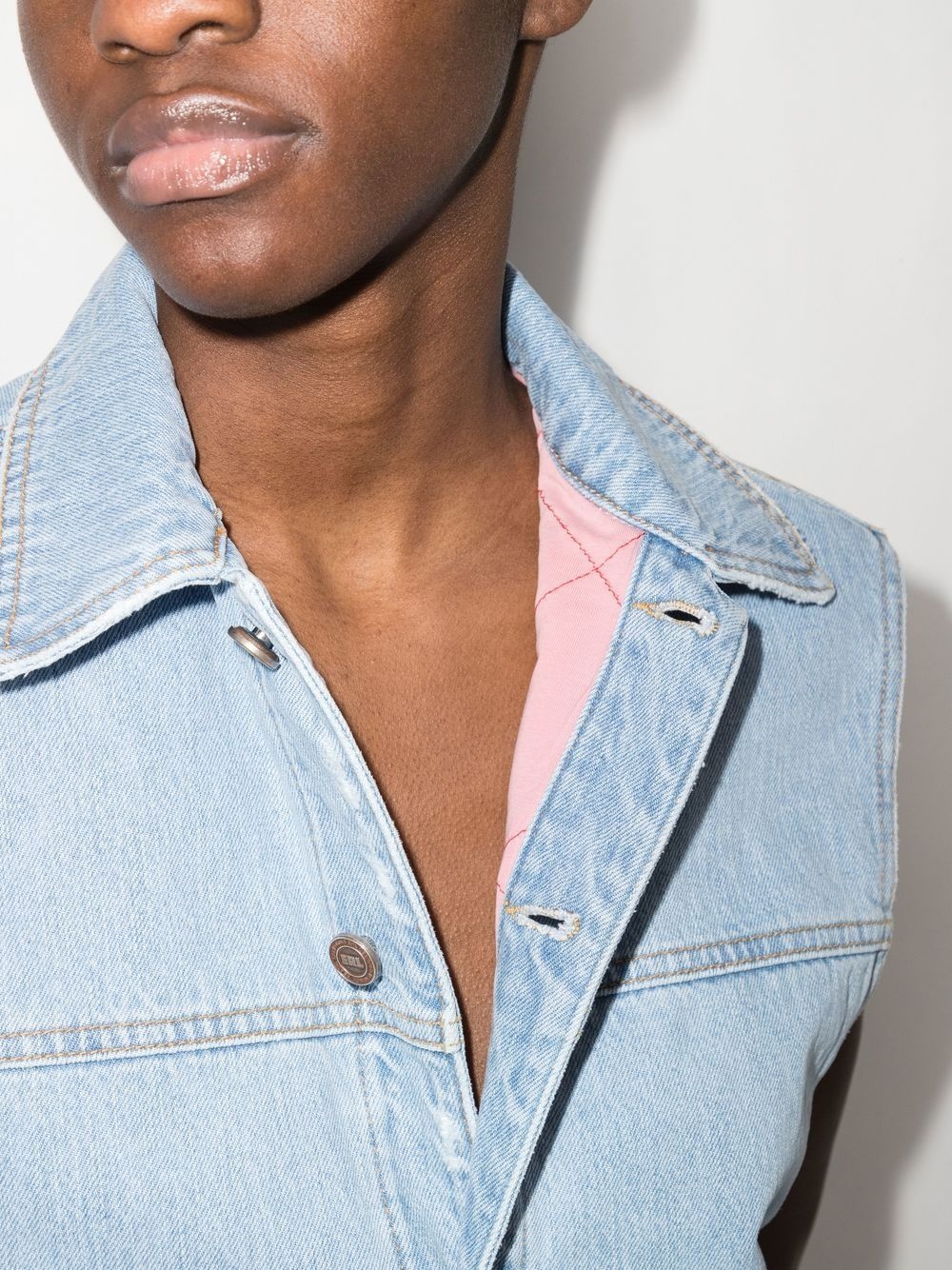 sleeveless denim jacket - 4