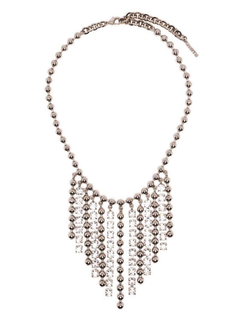 crystal-embellished drop necklace - 1