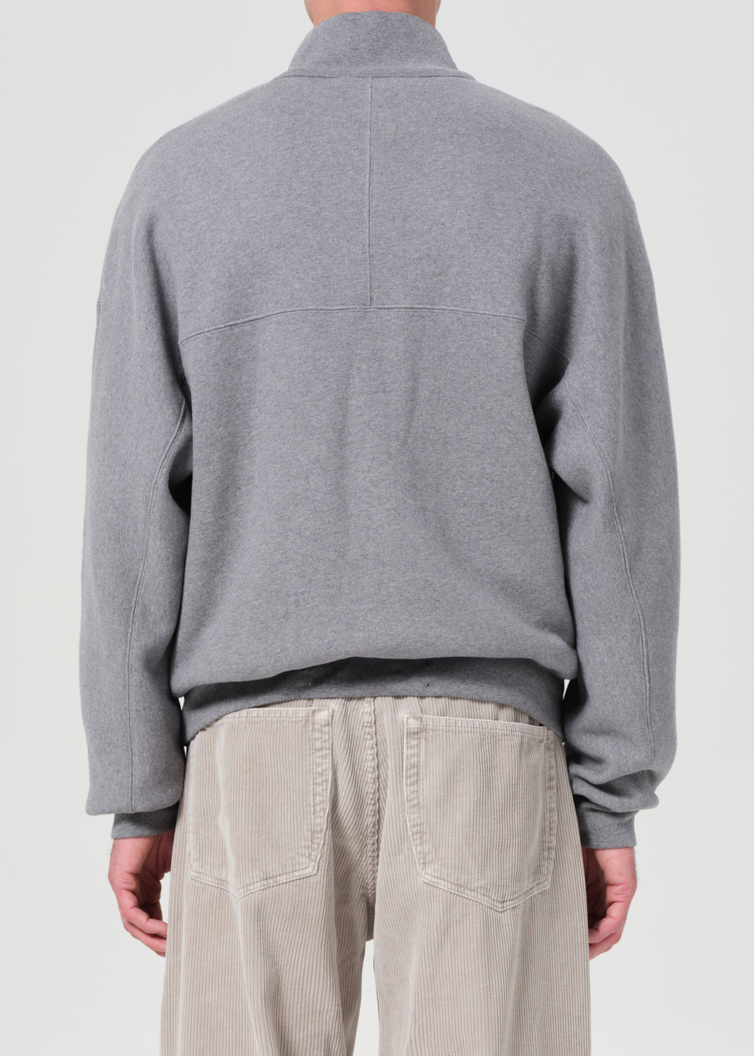 IDRIS QUARTER ZIP IN GREY HEATHER - 3