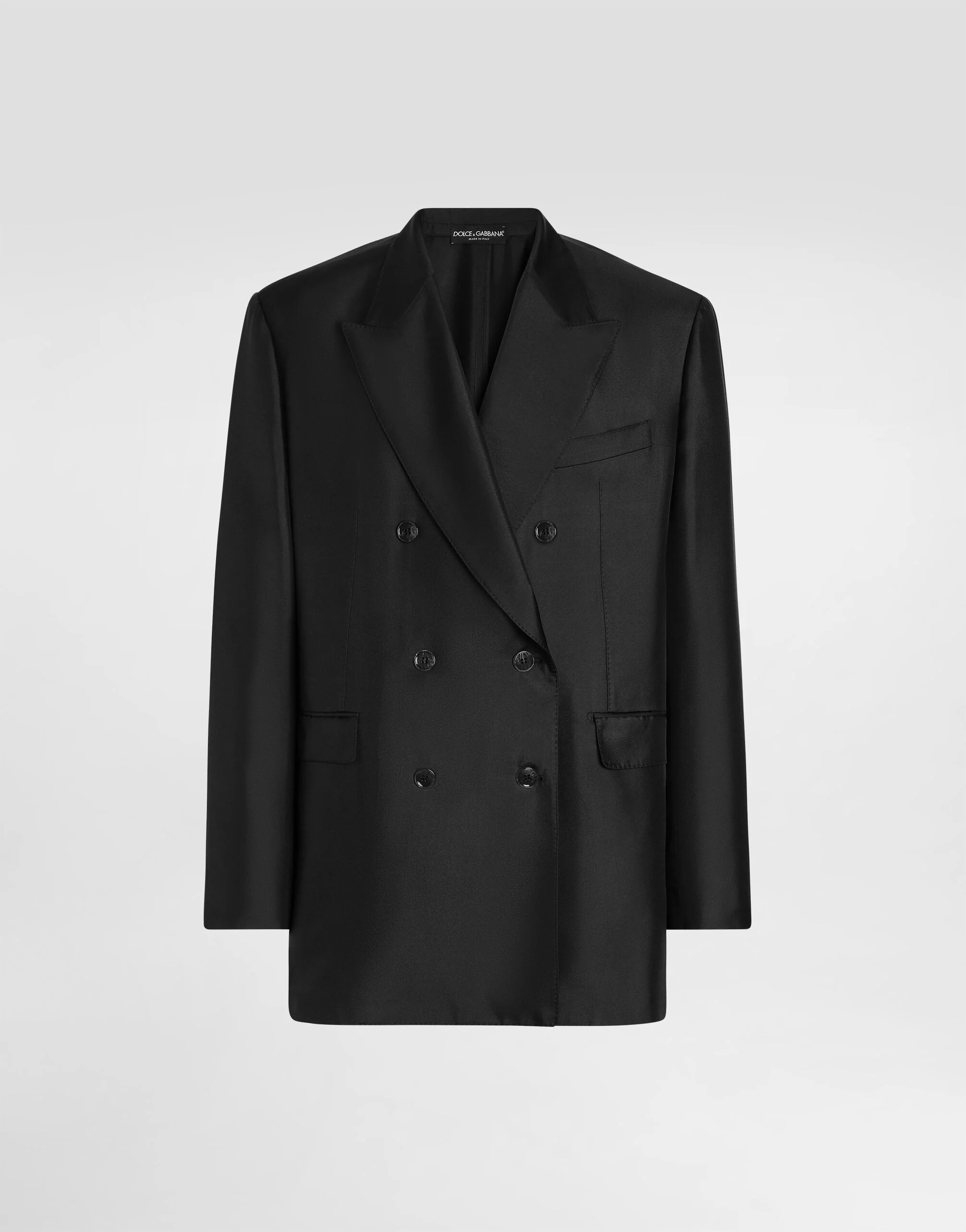 Sicilia light double-breasted silk twill jacket - 1