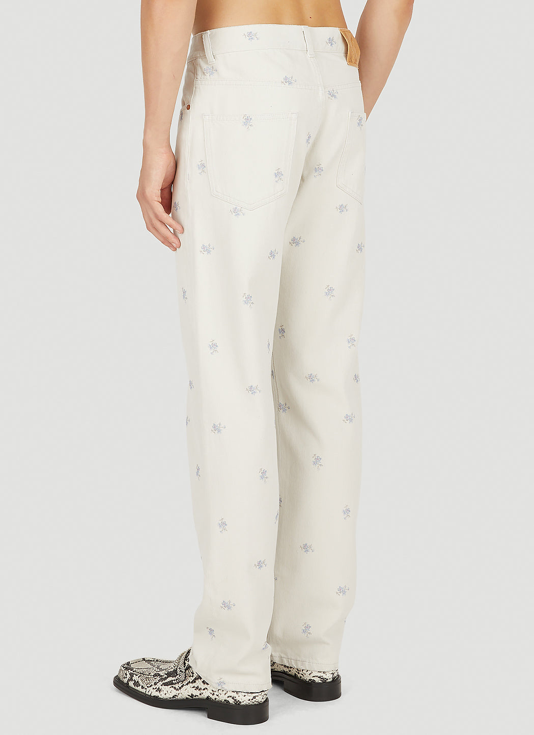 Martine Rose Men Relaxed Floral Print Jeans - 4