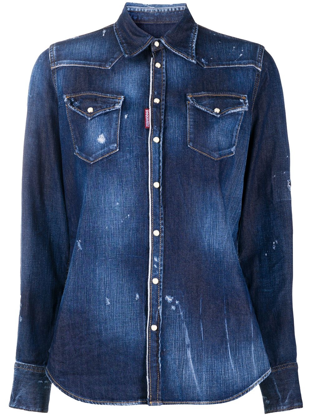 long-sleeve denim shirt - 1