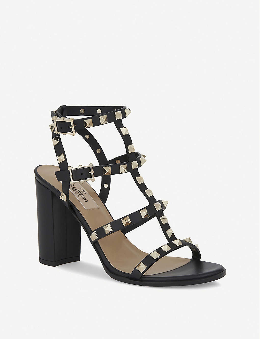 Rockstud 90 leather heeled sandals - 3