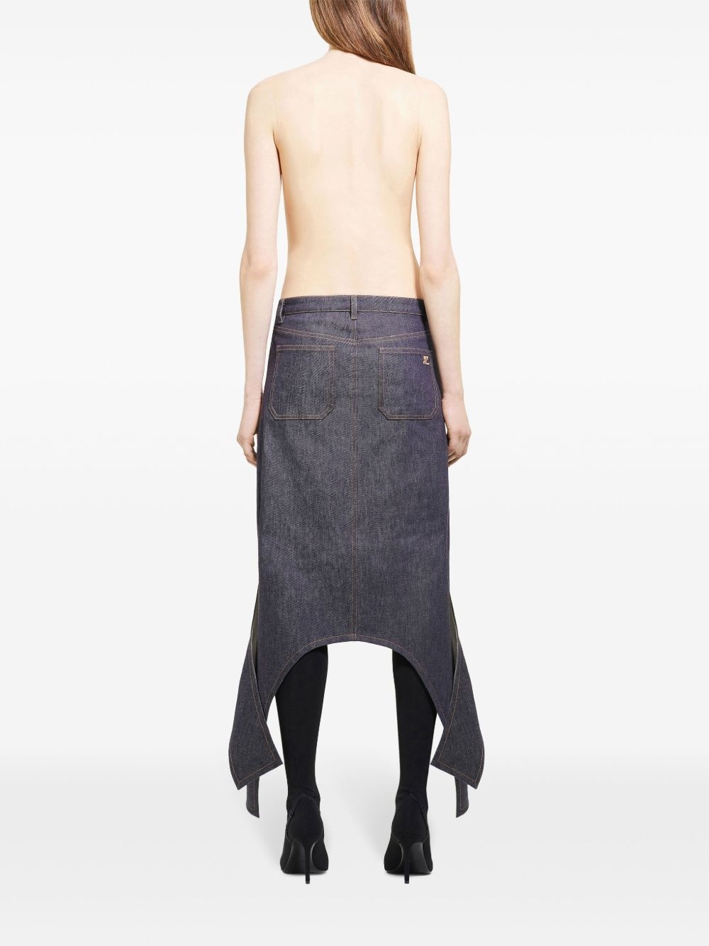asymmetric-hem skirt - 4