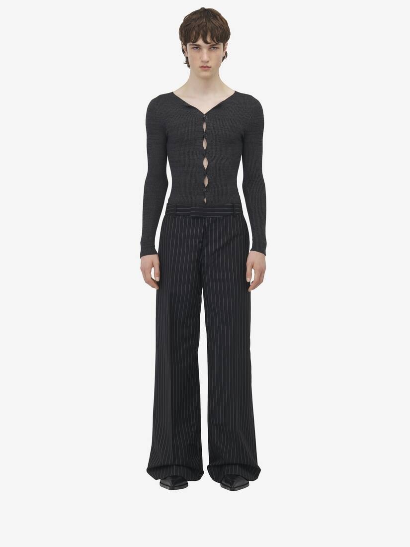 Pinstripe Low Rise Trousers - 2
