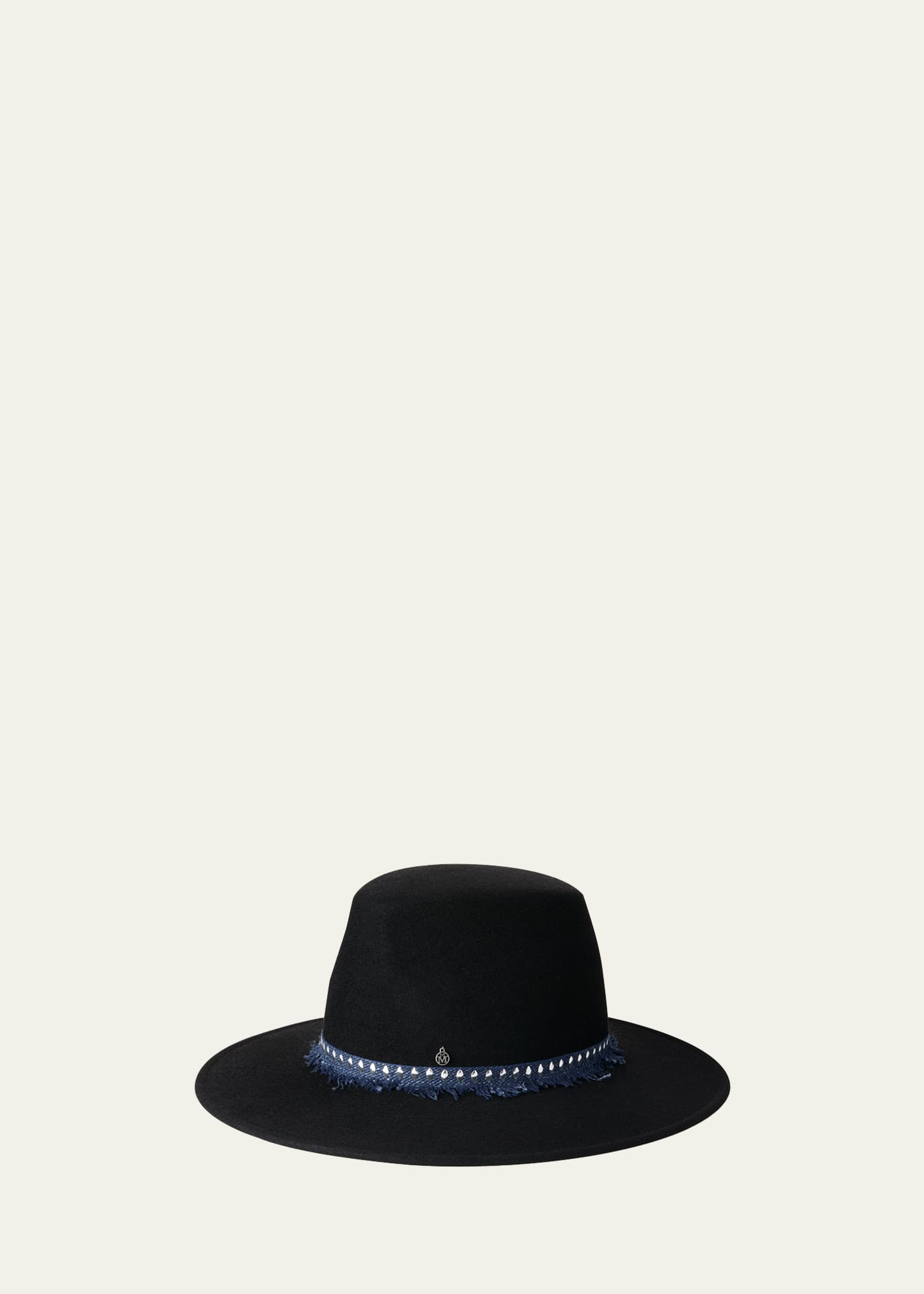 Kyra Fringed Ribbon Wool Felt Fedora Hat - 1