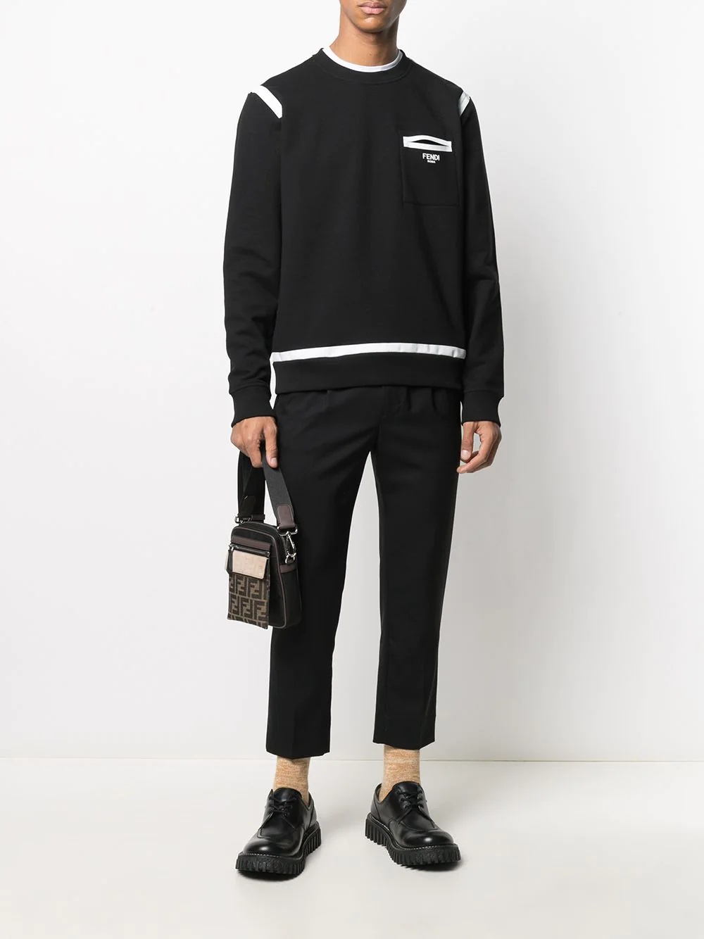 contrast-trim sweatshirt - 2