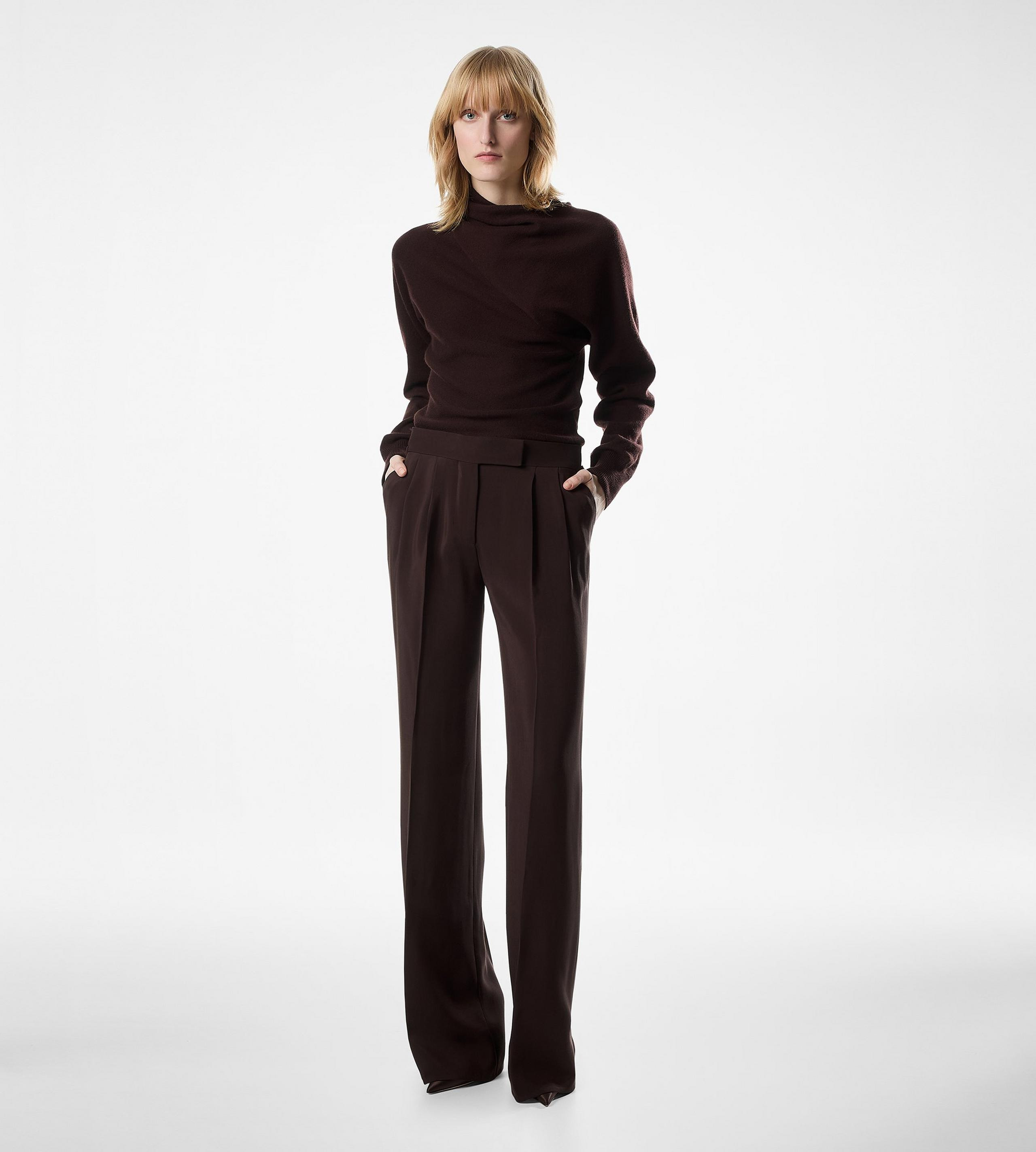 LONG SLEEVE WRAP COLLAR KNIT - 3
