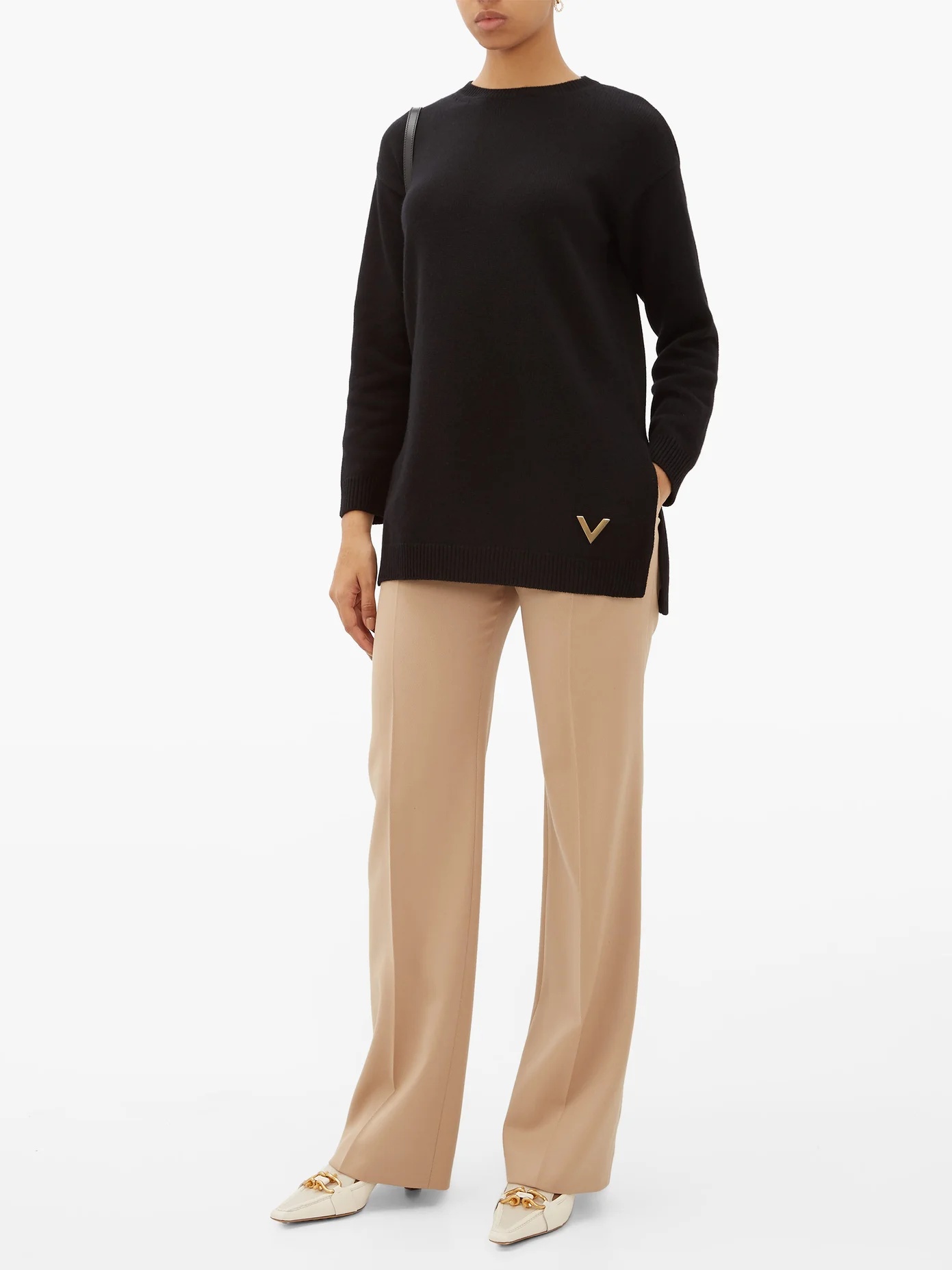 V-logo cashmere sweater - 6