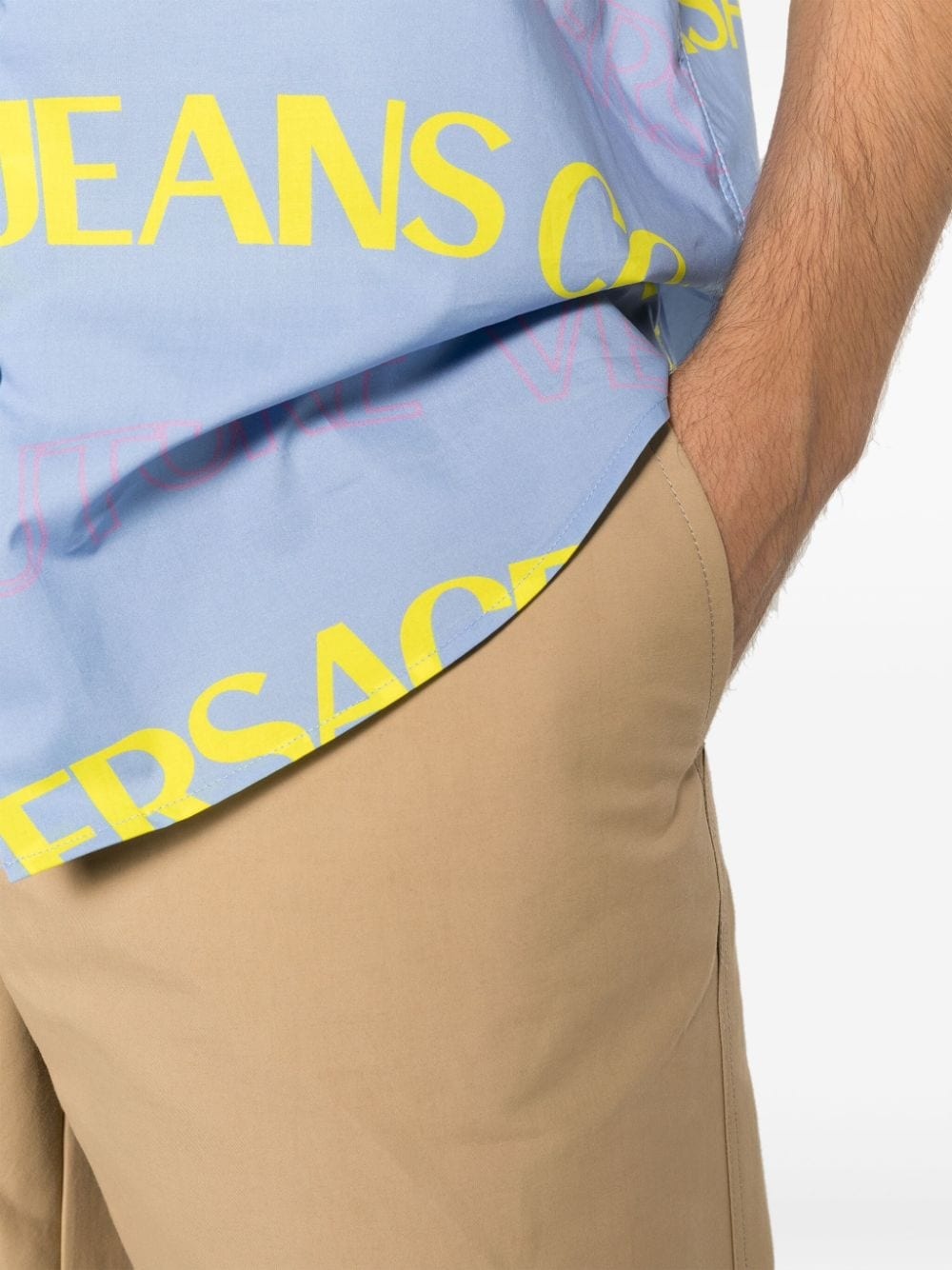 logo-patch straight-leg trousers - 5