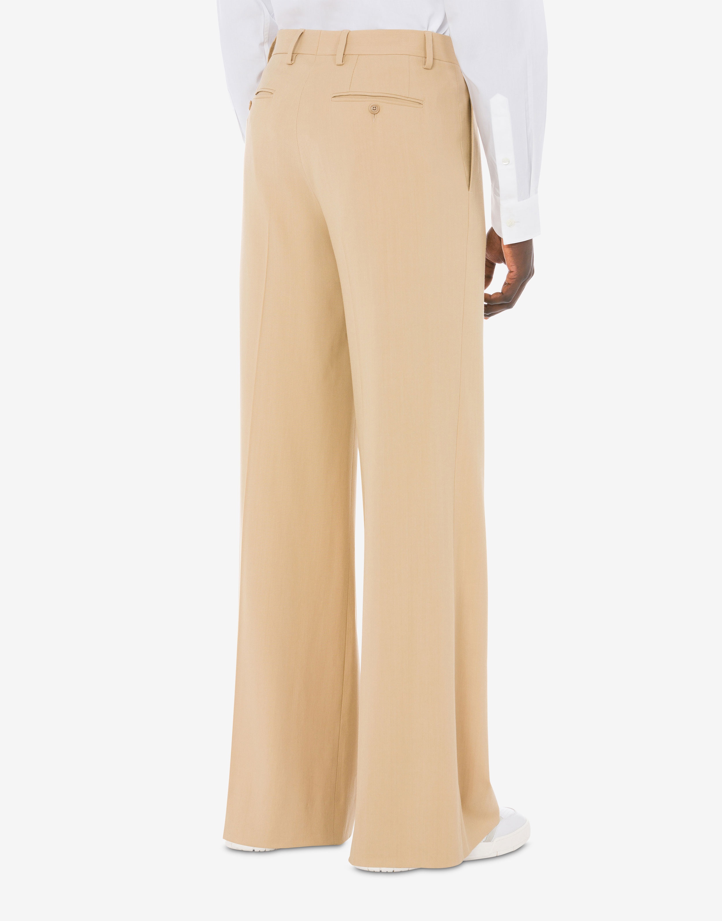 STRETCH GABARDINE WIDE TROUSERS - 3