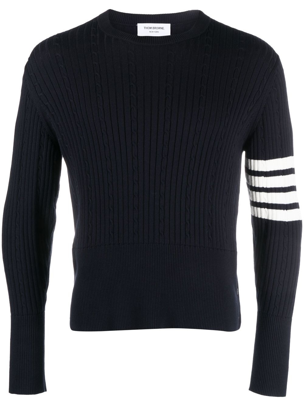 4-Bar cable-knit ribbed jumper - 1