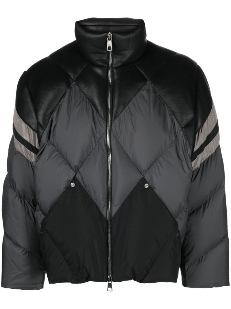 panelled mock-neck padded jacket 1