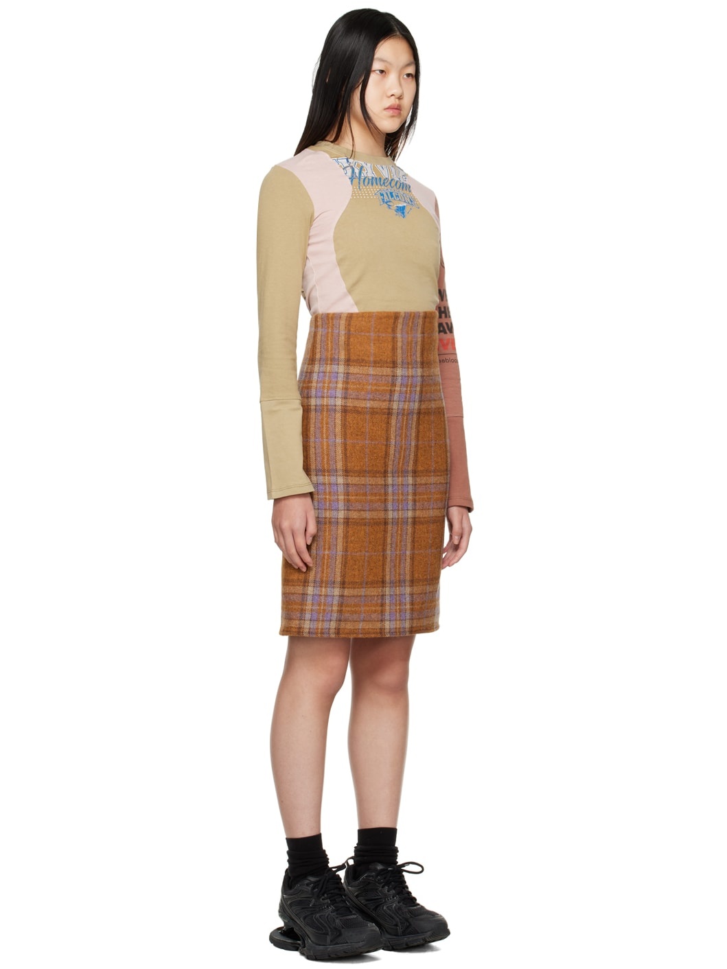 Orange Plaid Minidress - 2