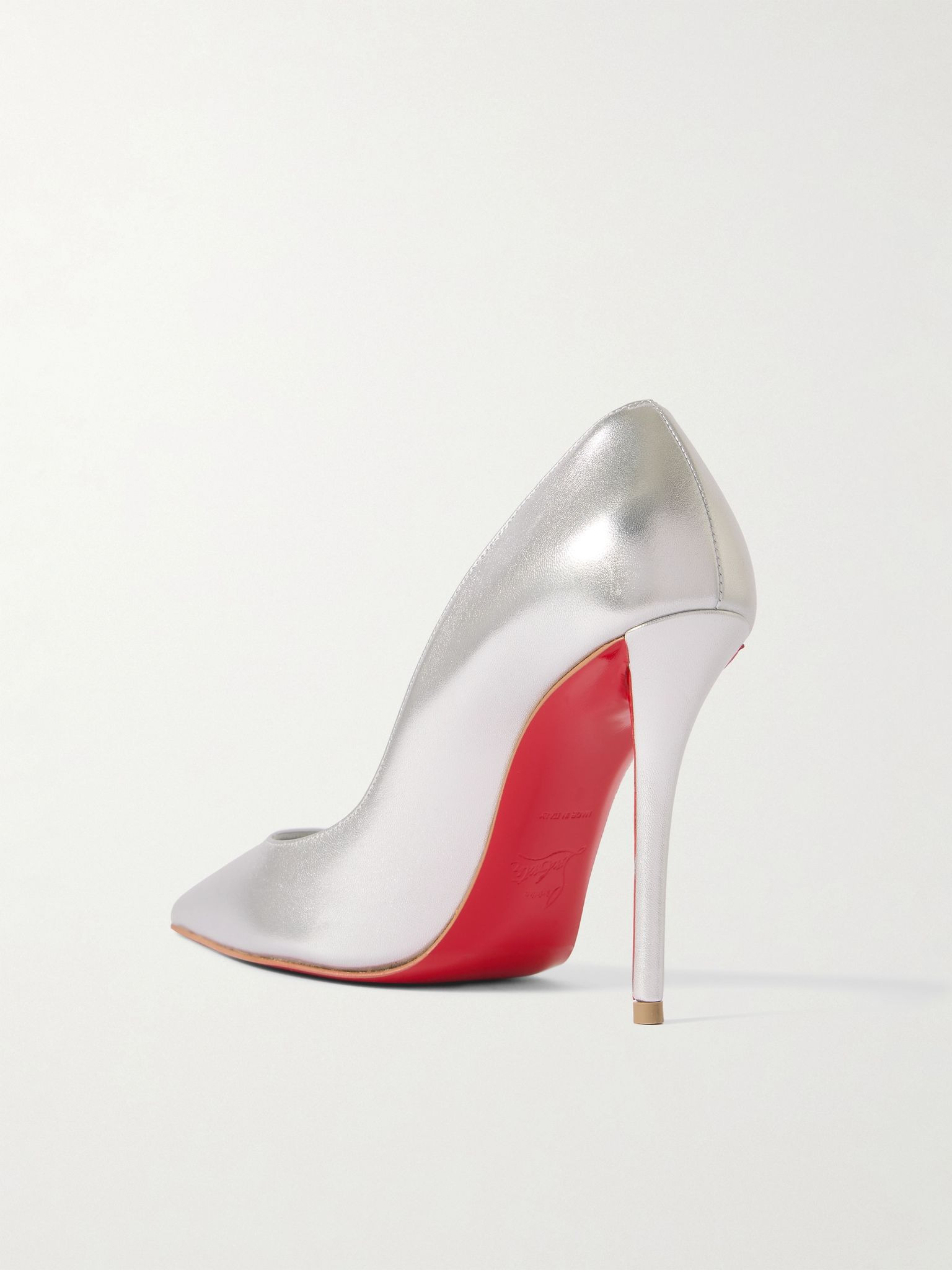 Miss Z 100 mirrored-leather pumps Silver - 3