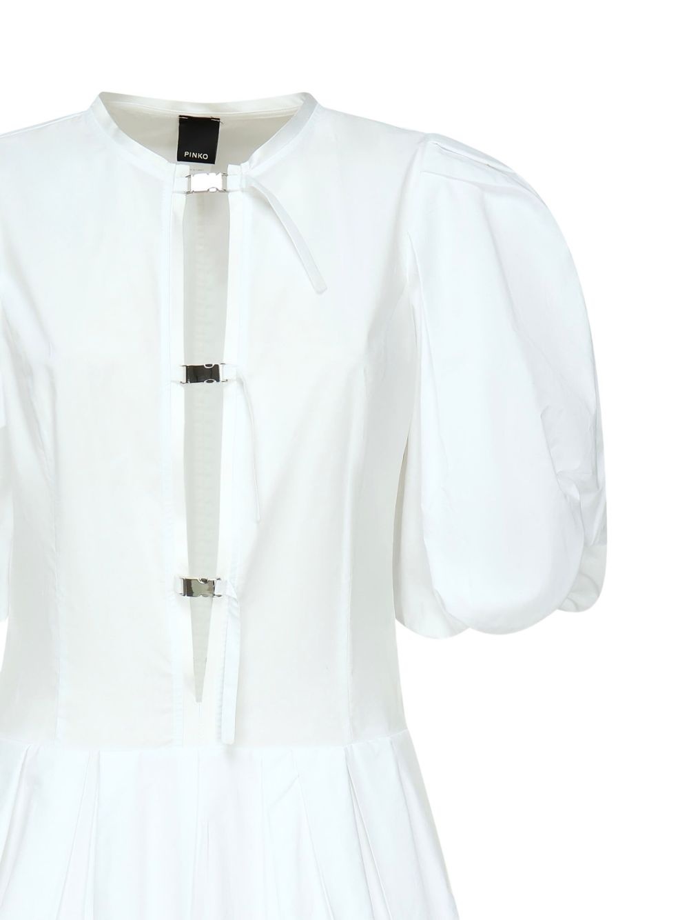 balloon-sleeve poplin dress - 3