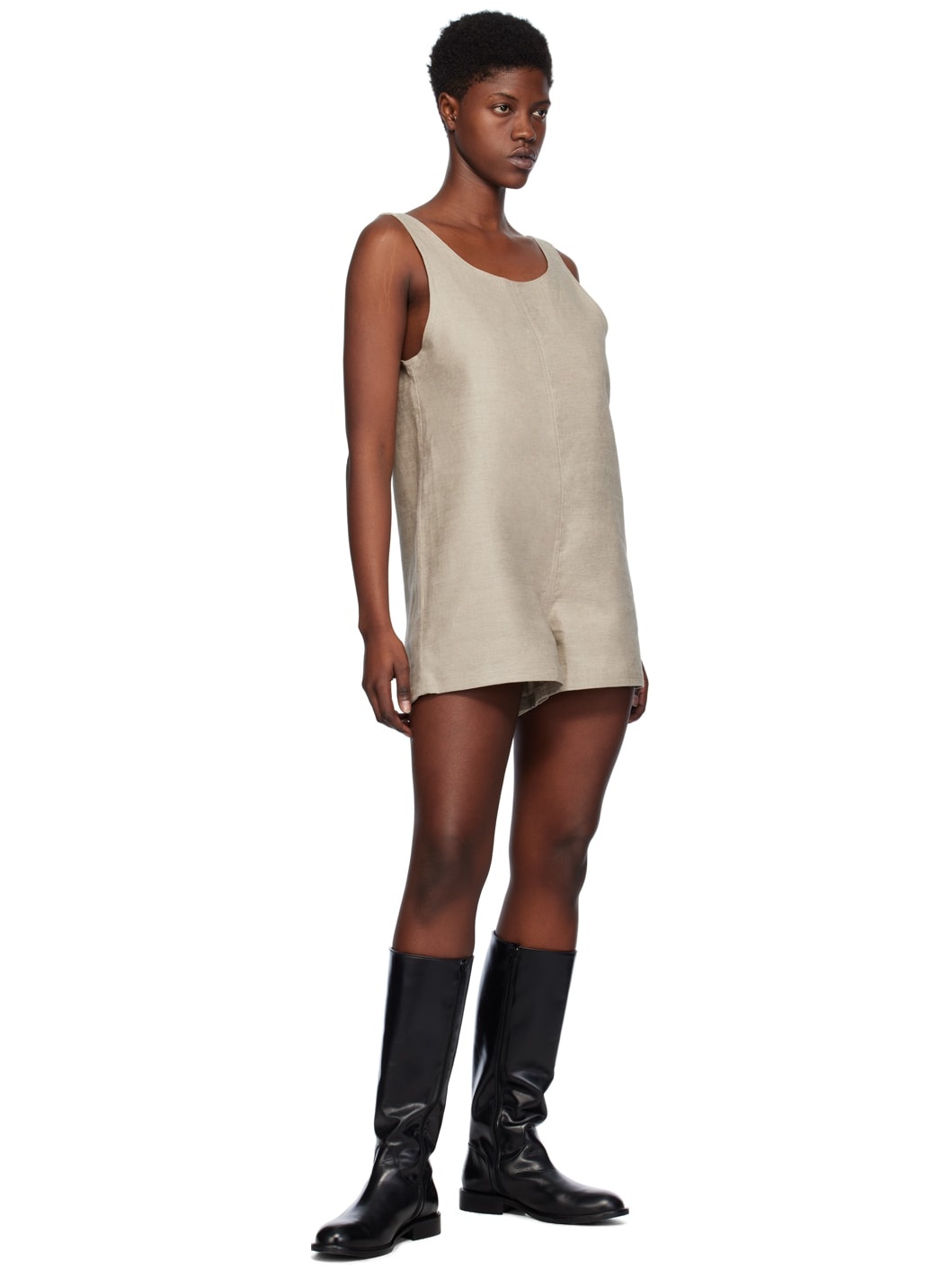 Beige Tank Jumpsuit - 4