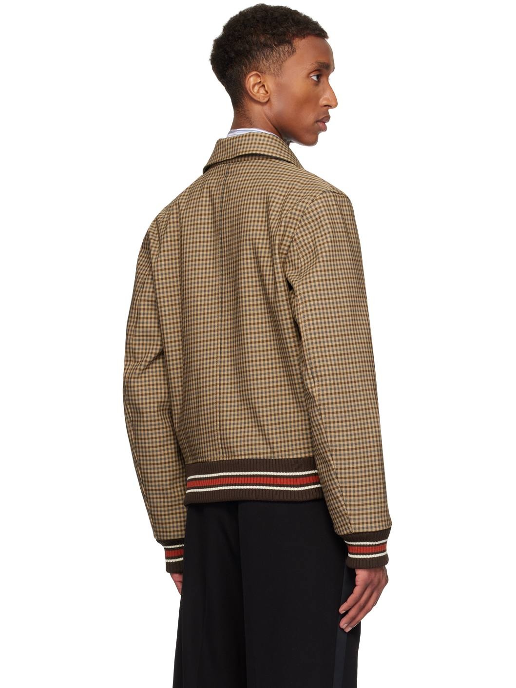 Beige Homecoming Varsity Bomber Jacket - 3