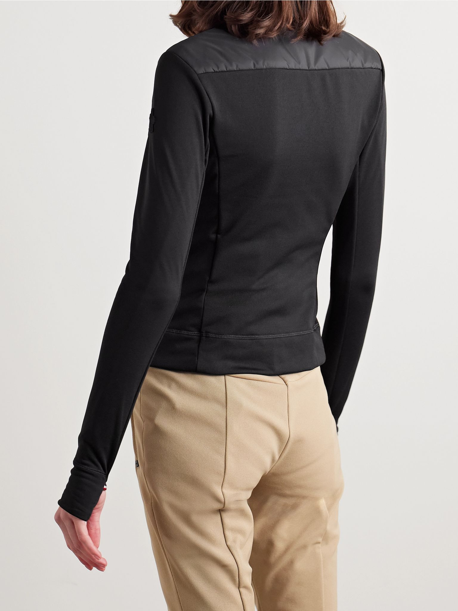 Power Grid paneled Polartec® jersey and quilted shell down base layer Black - 3