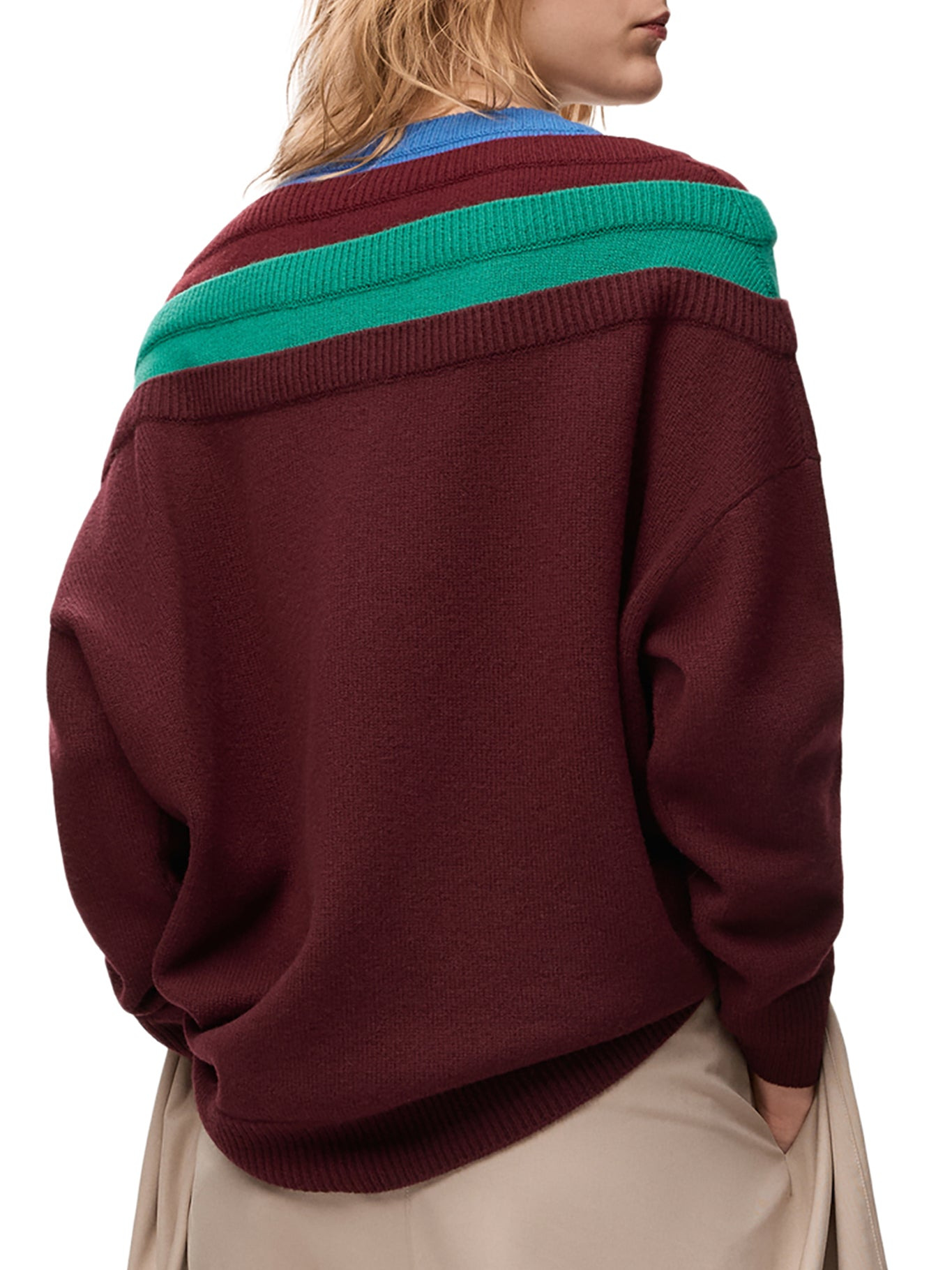WOOL SWEATER WITH LAYERED CONSTRUCTION - 4