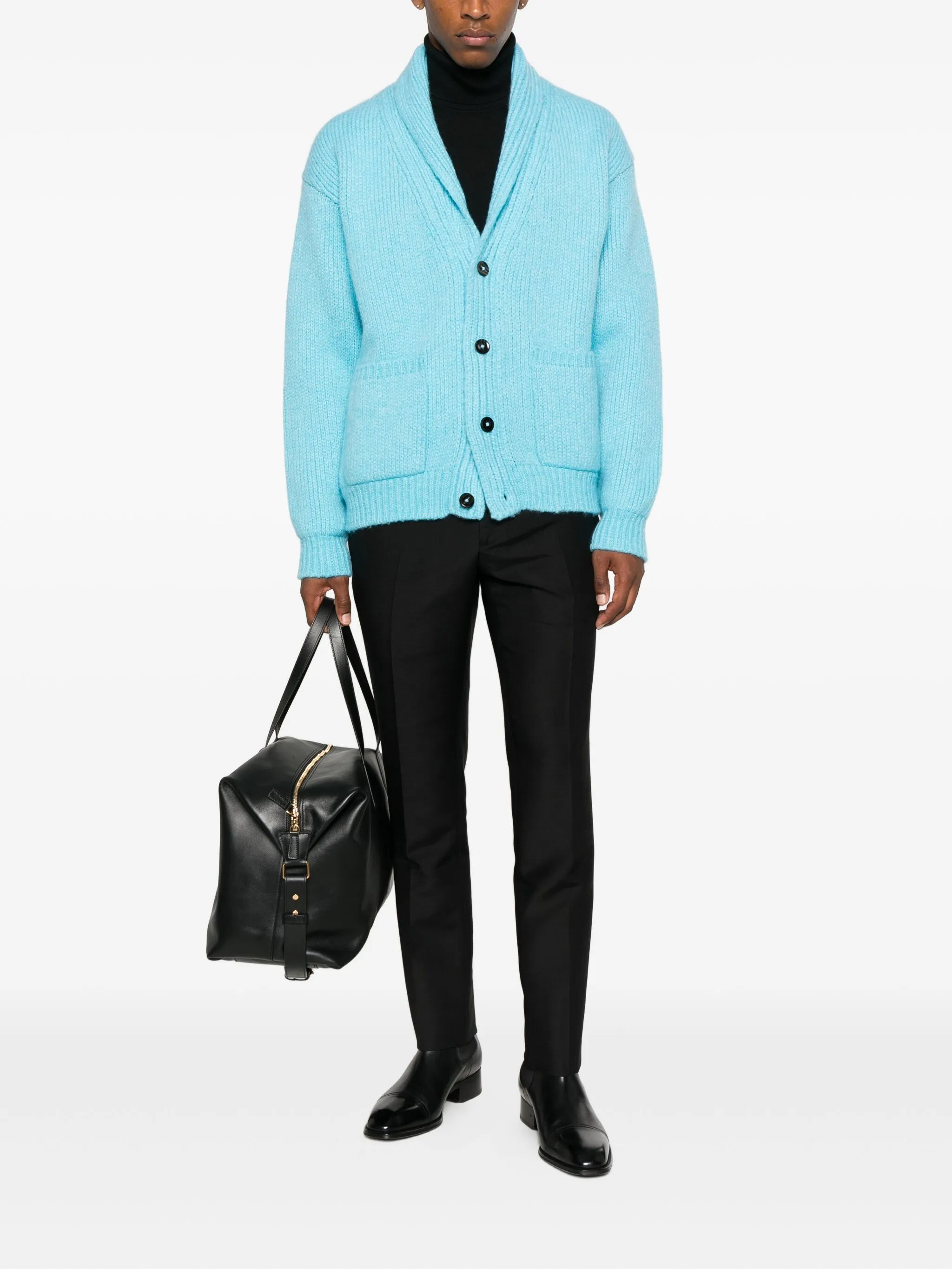 shawl-collar cardigan - 2