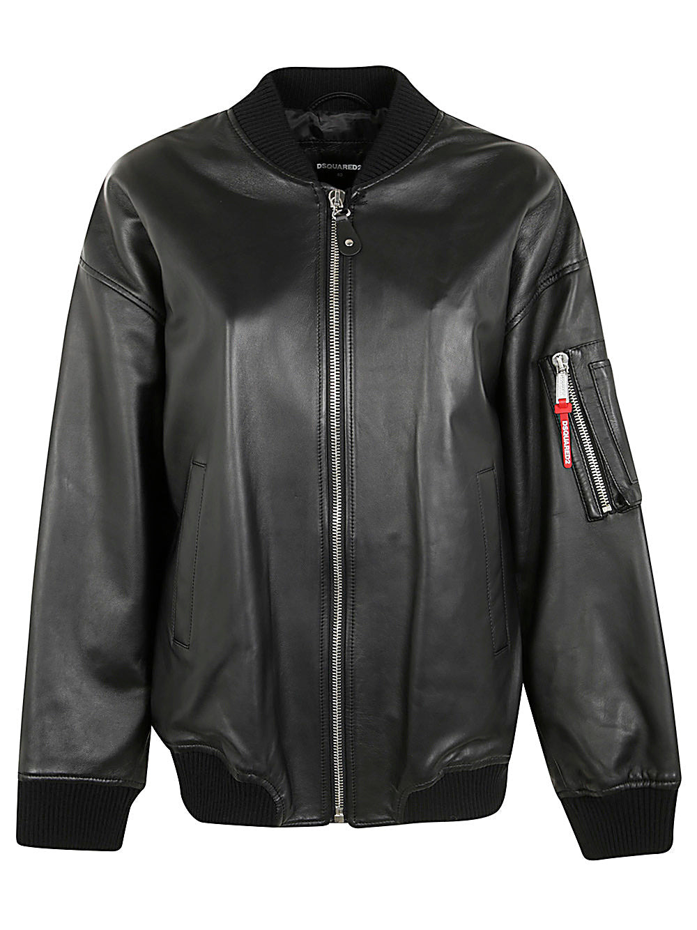 Dsquared2 Women Leather Oversize Bomber - 3